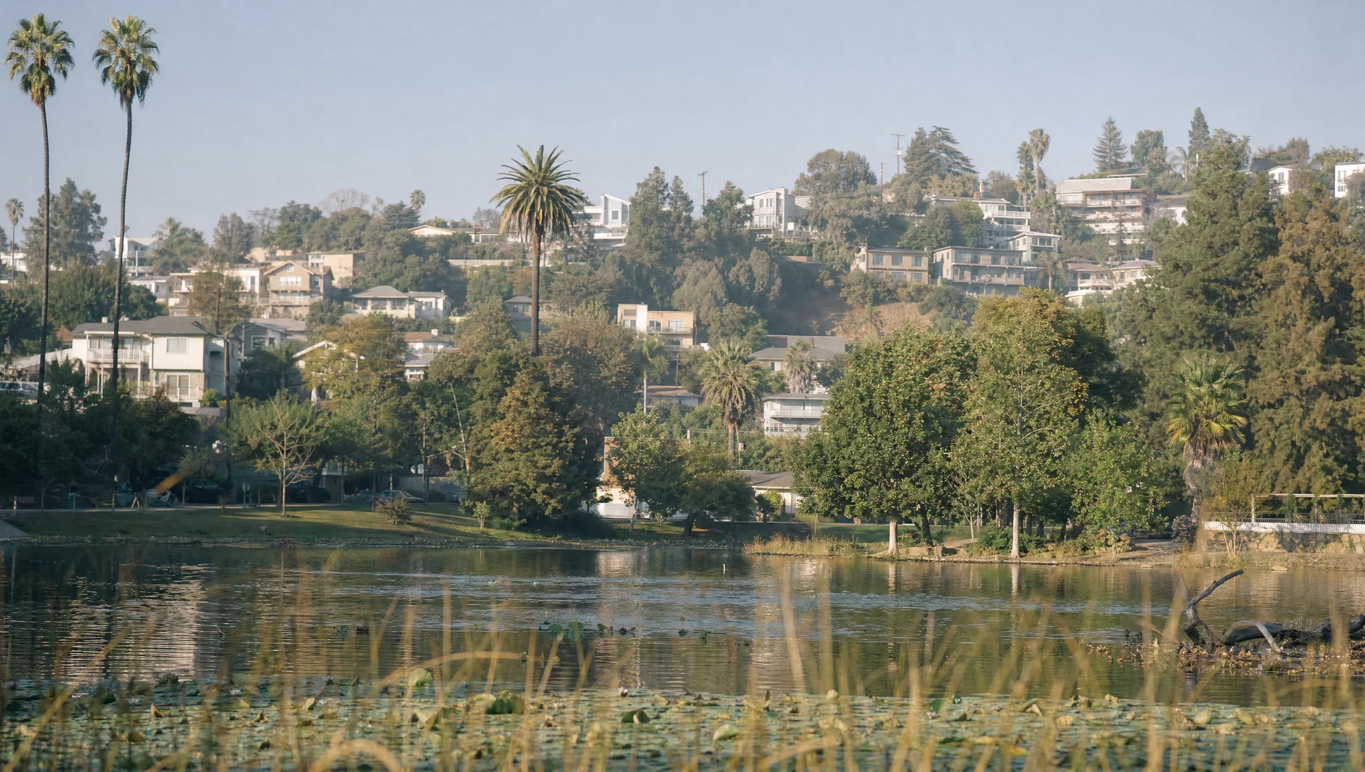 Echo Park lake and hillside homes for the Los Angeles rental guide