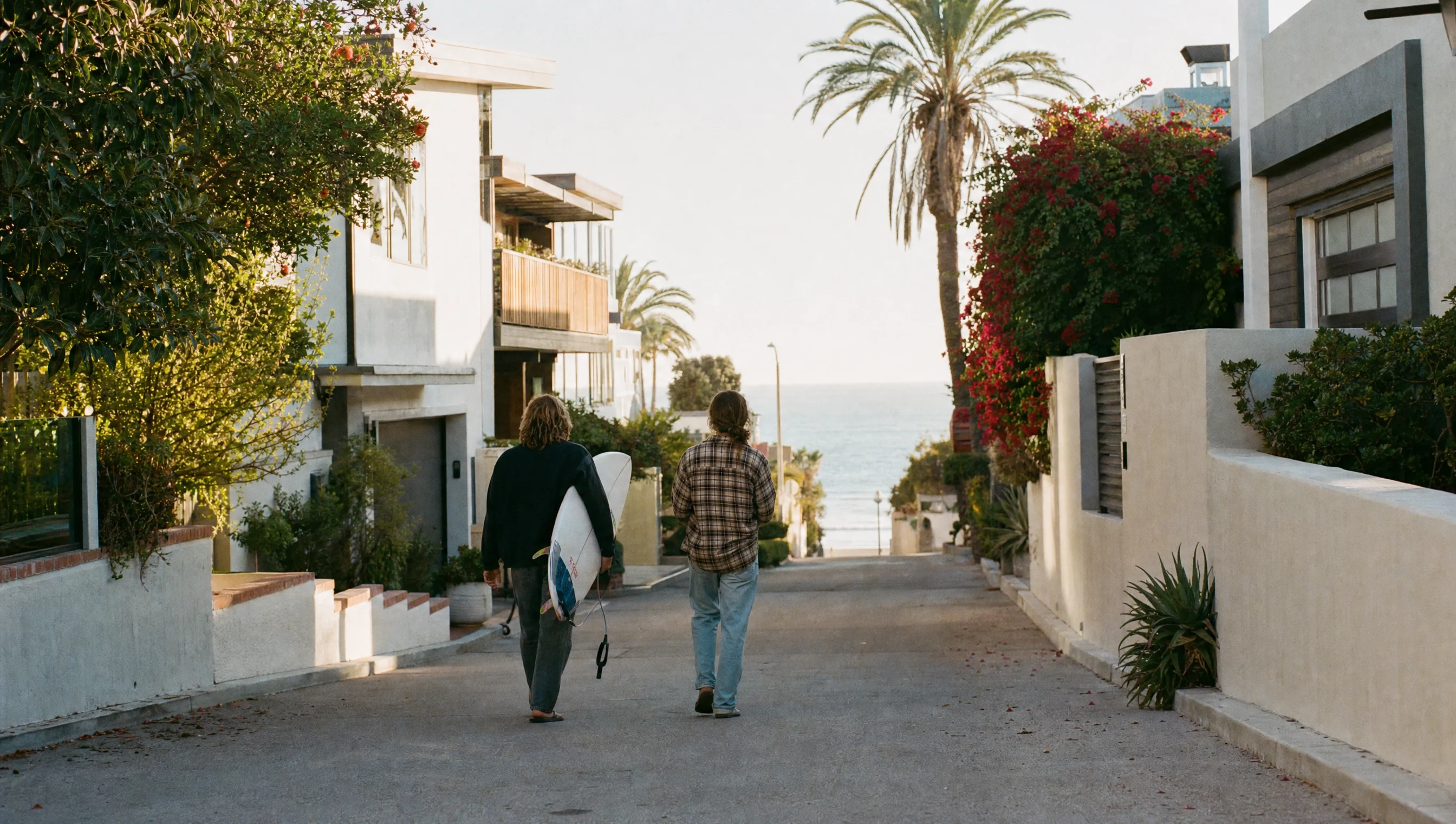 Hermosa Beach residential walk street near the coast