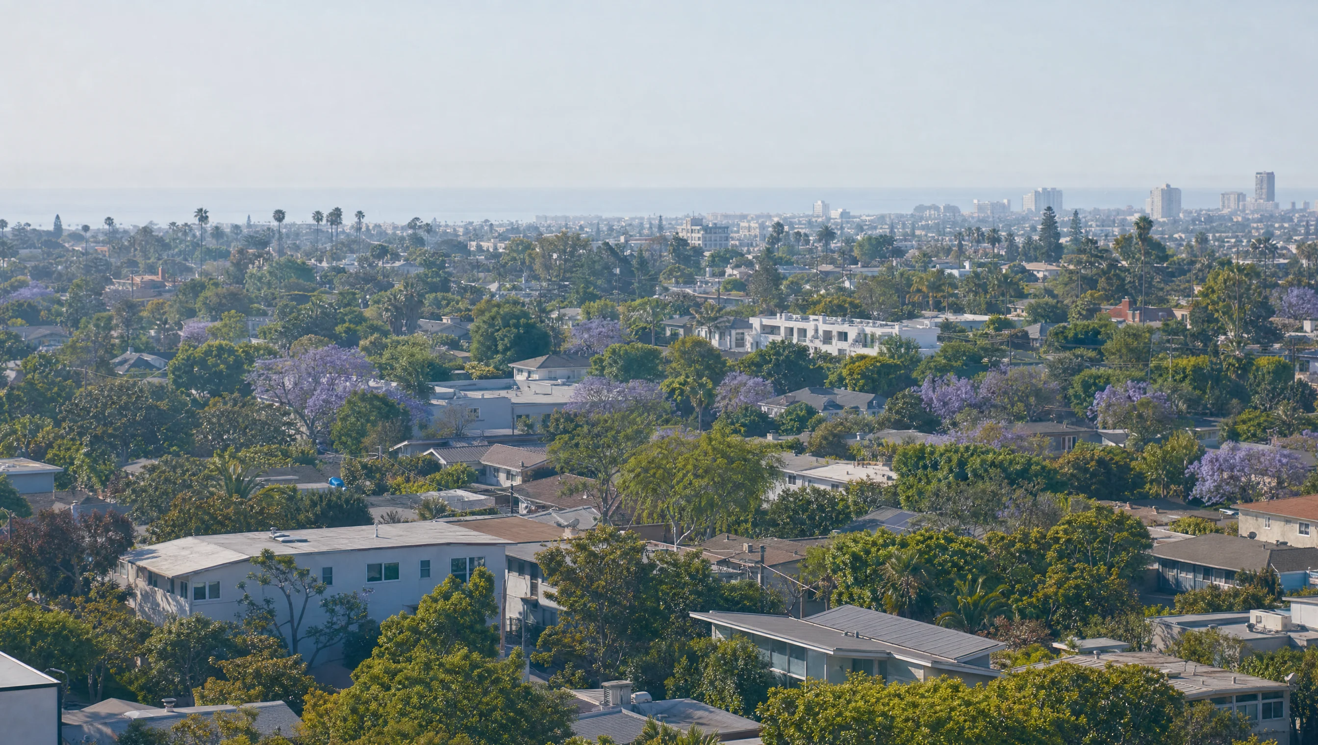 Mar Vista residential grid and ocean haze